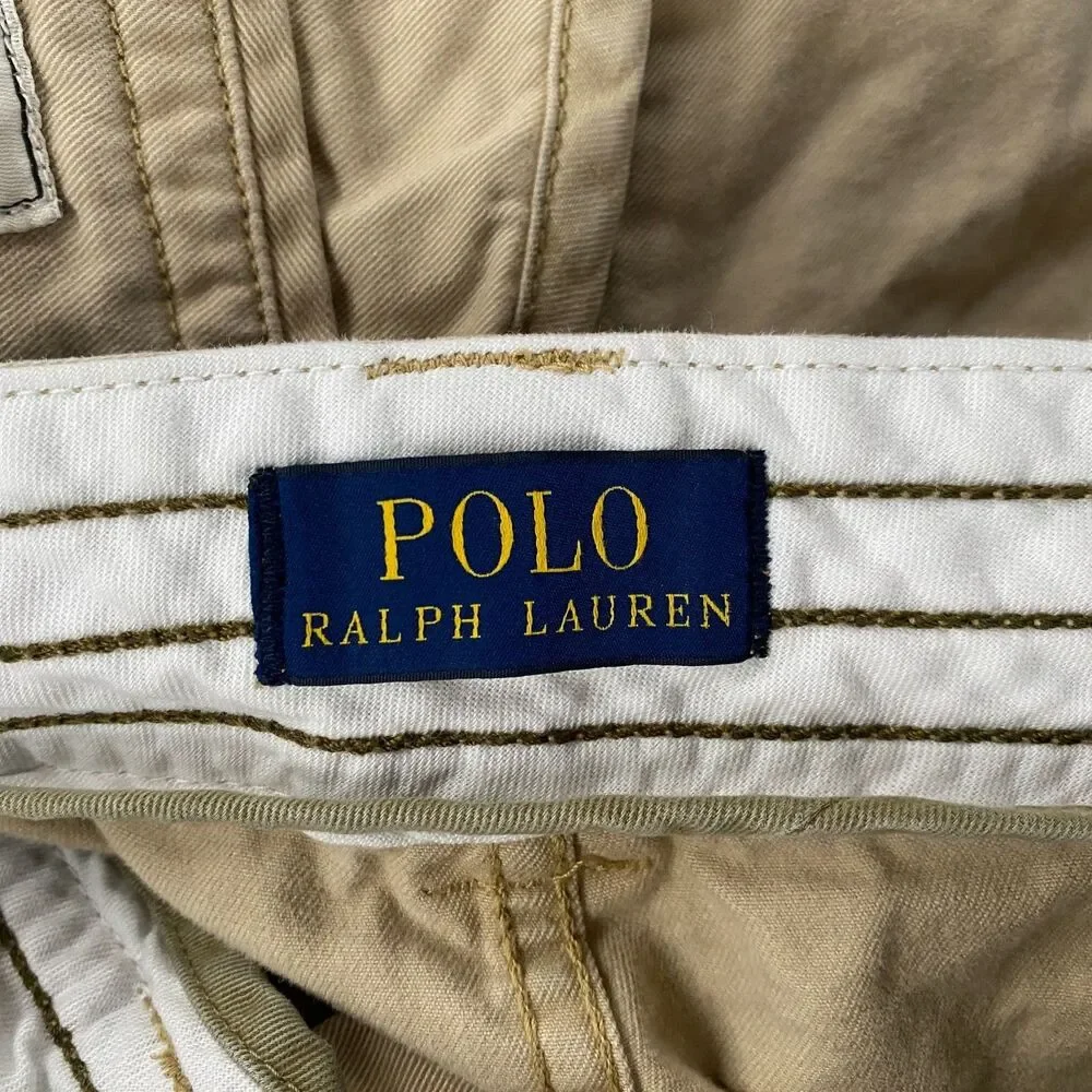 Polo Ralph Lauren Shorts Men 42 Brown Cargo Wide Leg Outdoor Hiking Baggy Casual